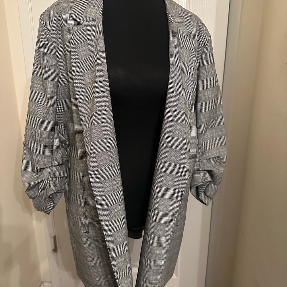Rachel Zoe Black and White Checkered Blazer